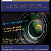 XXXV Corso Base di Fotografia 2021 (Con Certificazione FIAF)