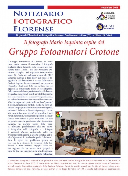 Ospite al Fotoclub: Mario IAQUINTA (Crotone 17 nov 2018)